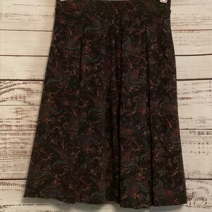 LuLaRoe Black and Teal A-Line Skirt